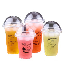 pp ps pet cup with dome flat lid cover supplier logo color size custom 6 7 8 9 10 12 16 20 oz disposable